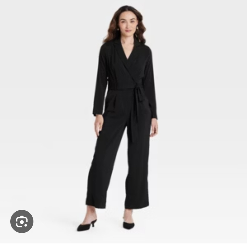 A New Day Black Wrap-Front Jumpsuit